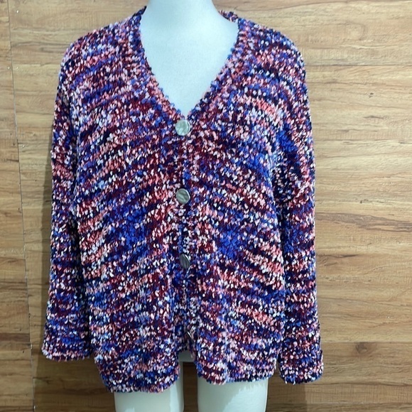 Marc New York L Cardigan Sweater Red White Blue - Picture 1 of 5